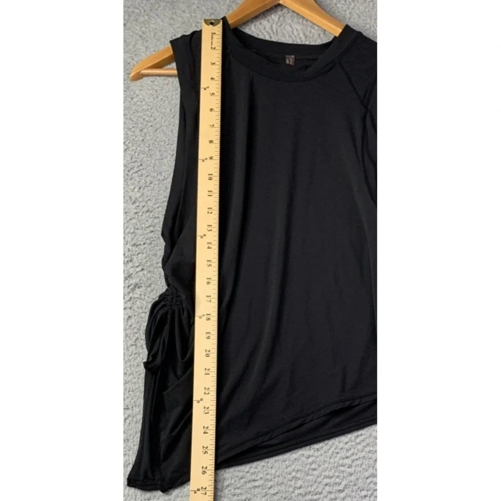 Free People Movement Tank Top Womens S/P Black Open On Sides Tie On One Side